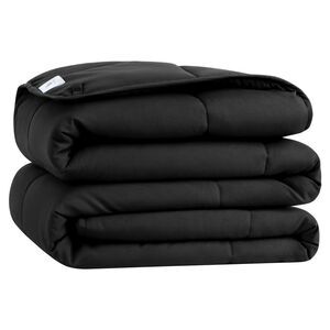 Comforter Quilted Down Alternative Machine Washable Duvet Insert Black TWIN